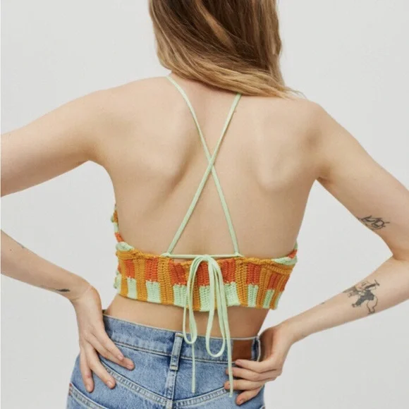 NWT UO Seraphina Striped High Neck Knit Top - Medium - Picture 5 of 13